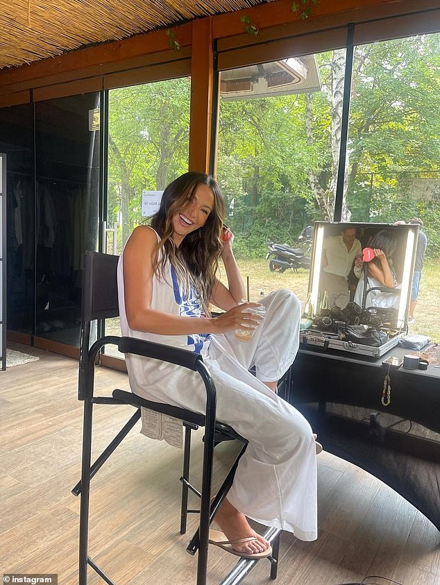 Michelle Keegan, 38, has shared a glimpse of her secret filming project on Instagram on Thursday as she returned to work with her baby daughter Palma