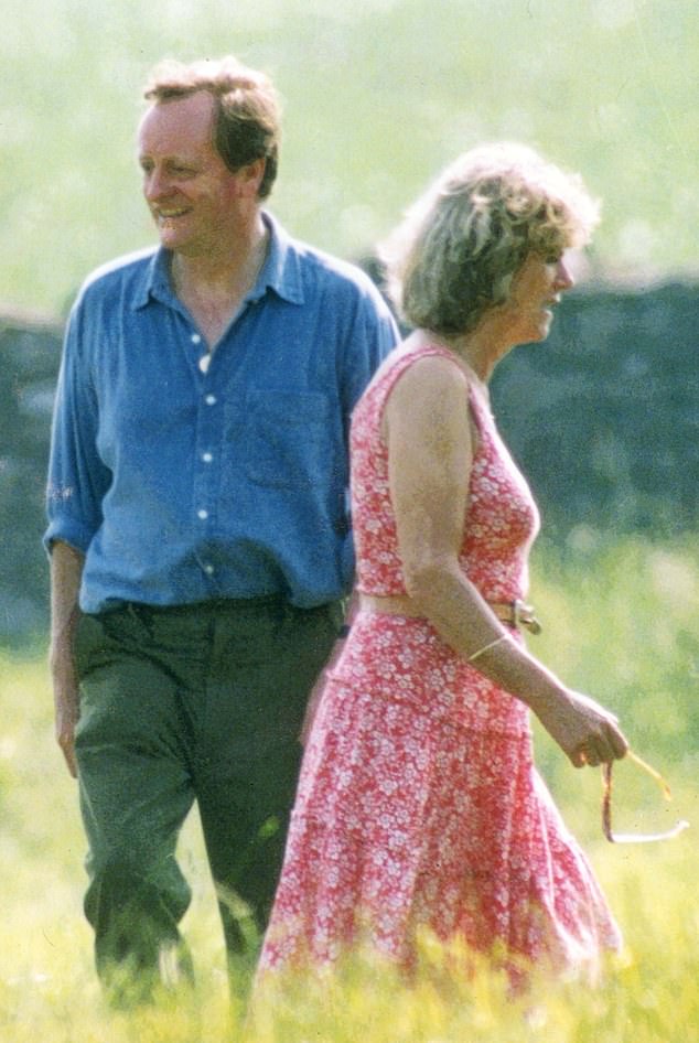 Camilla and her first husband Andrew in 1995, the same year the couple divorced