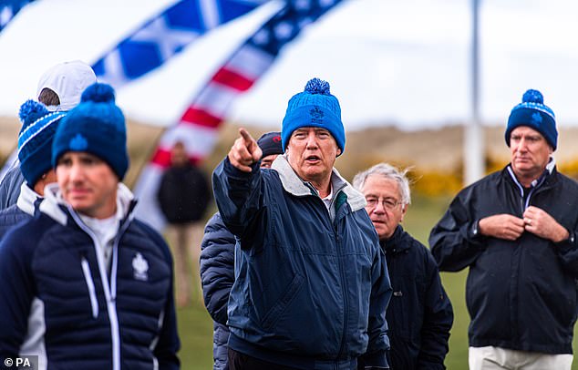 Trump gushed about his new Scottish course , in Aberdeenshire, when he broke ground on it in 2023