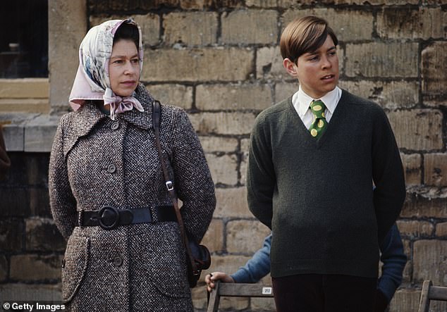 Prince Andrew with the Queen at the Badminton Horse Trials in Gloucestershire, 1973 - grew up 'everything Charles was not'