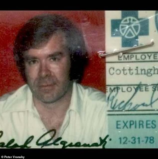 Vronsky said Cottingham was a highly praised and valued employee for 14 years at Blue Cross Insurance. He is pictured in his work ID from the 1970s