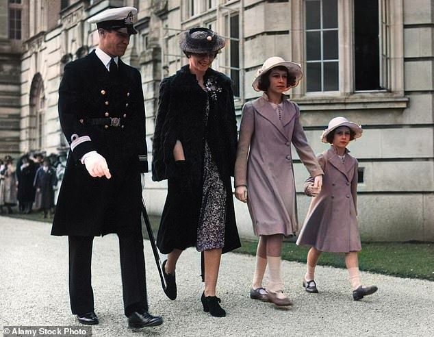 The governess with the young princesses in 1939. Her bombshell book about them ruffled feathers and led to her ostracisation from royal social circles