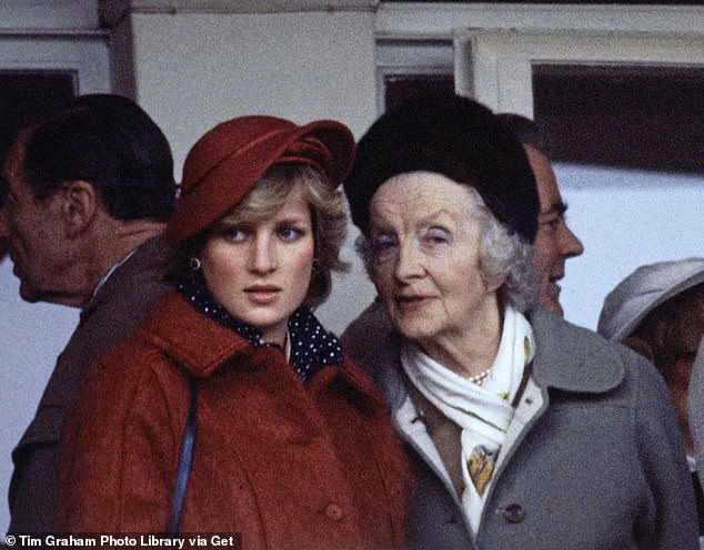 Princess Diana and her grandmother Lady Ruth Fermoy. Born in 1908, Lady Fermoy rose to become an influential figure at court as a friend and confidante of the last Queen Mother