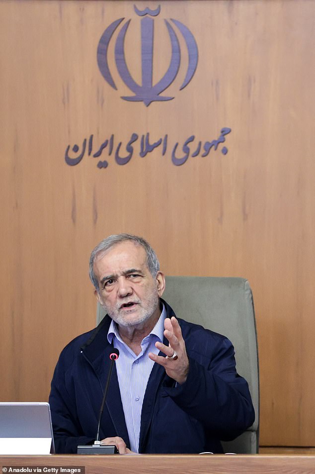 'They mean death to crimes, death to killing and carnage, death to supporting, killing others, to insecurity and instability,' Masoud Pezeskhkian said of the 'Death to America chants'