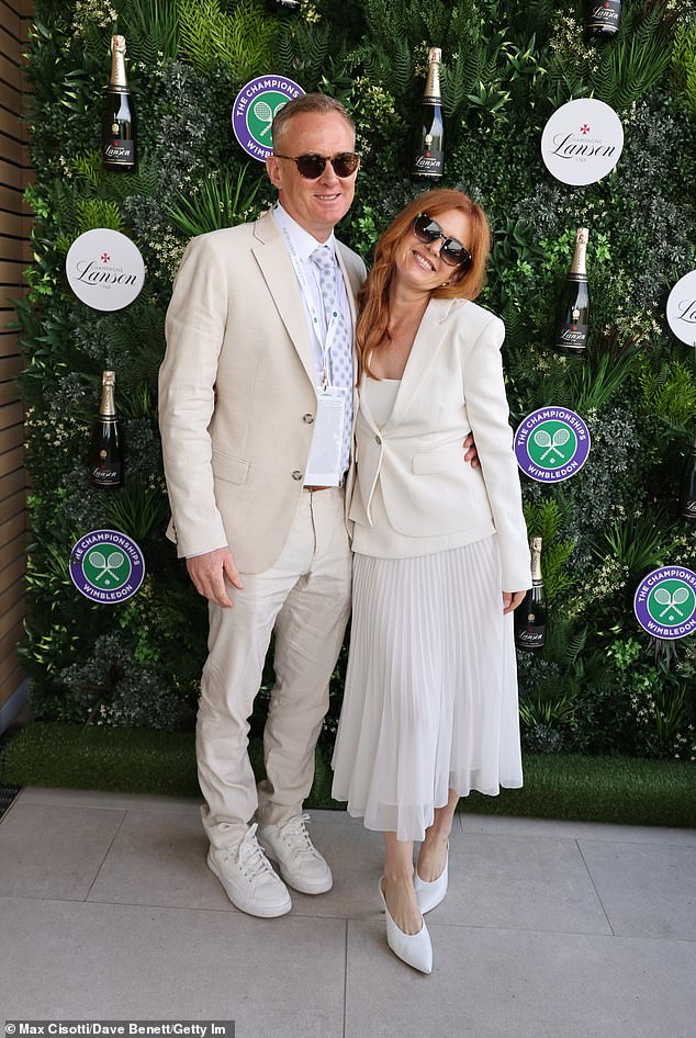 Isla Fisher, 49, narrowly avoided ex-husband Sacha Baron Cohen, 53, at Wimbledon on Sunday as she arrived alongside a handsome date - after finalising her divorce