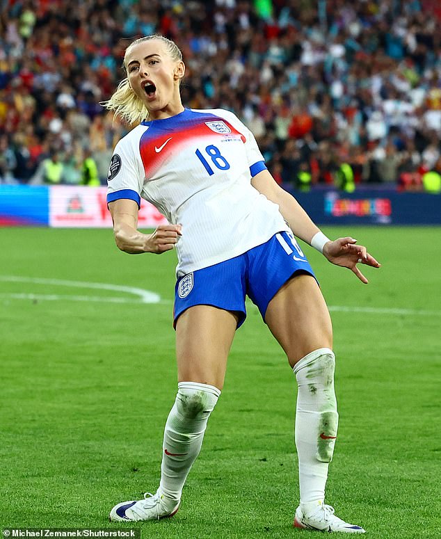 The moment that we will tell our grandchildren, is surely when Arsenal's Chloe Kelly (pictured) steps up to take her penalty at the final of the 2025 Euros