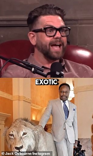 Jack recalled seeing 'pictures of them with their pet lions and crazy exotic animals' while touring the property, purportedly owned by a Congolese President