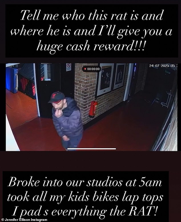Jennifer shared CCTV footage of the male suspect, who broke in at 5am on Wednesday morning, and she has urged anyone with information to come forward