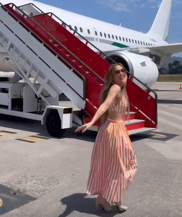 She was flying off to her next concert destination in Cadiz