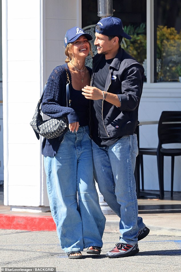 Jessica Alba could not keep her hands off her new boyfriend when out in Los Angeles on Tuesday