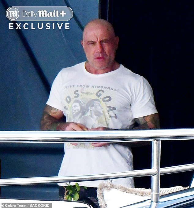 Joe Rogan is enjoying a luxurious family holiday on a $600,000-a-week mega-yacht in the Mediterranean with his wife and daughters
