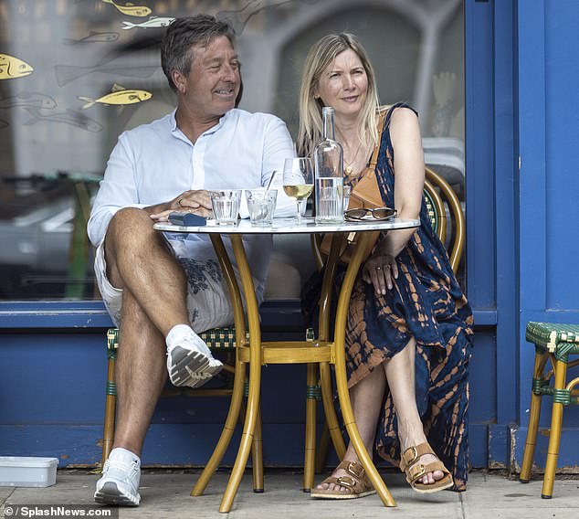 John Torode and Lisa Faulkner having lunch in June as the investigation into Wallace was underway
