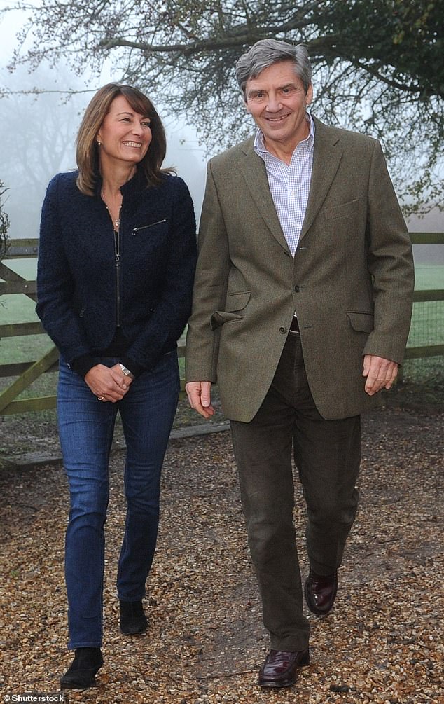 Carole with her husband Michael Middleton in 2010 following the announcement of their daughter's engagement