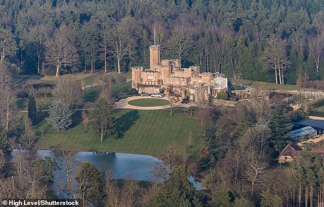 Aerial view of Fort Belvedere, former home to King Edward VIII, near Virginia Water, Surrey