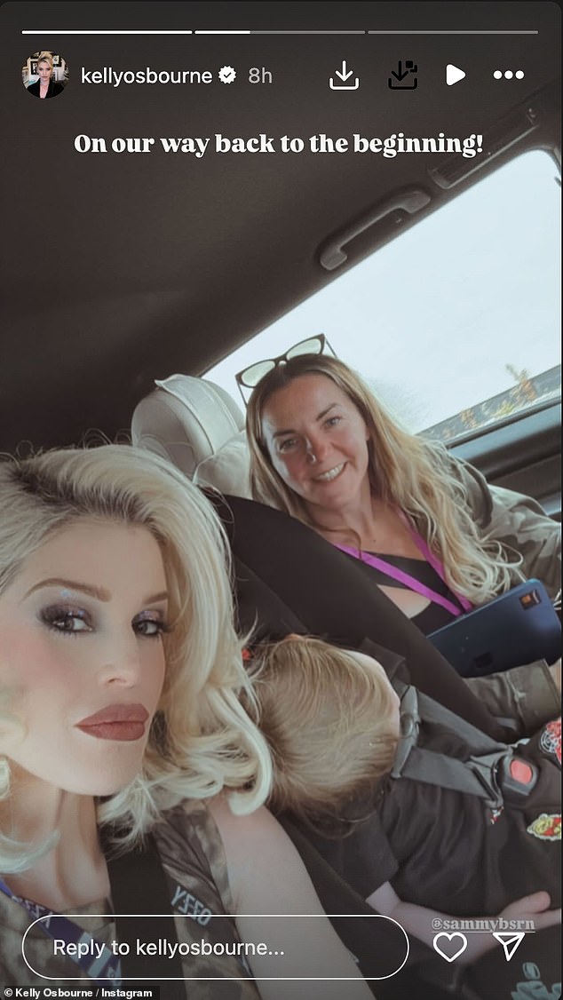 Kelly Osbourne, 40, shared her support for her dad Ozzy as she arrived in Birmingham ahead of his final live show on Saturday