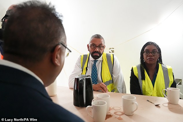 Kemi Badenoch and James Cleverly visited a housing development in Middlesex today