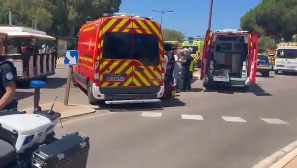 Emergency responders attending to an incident.