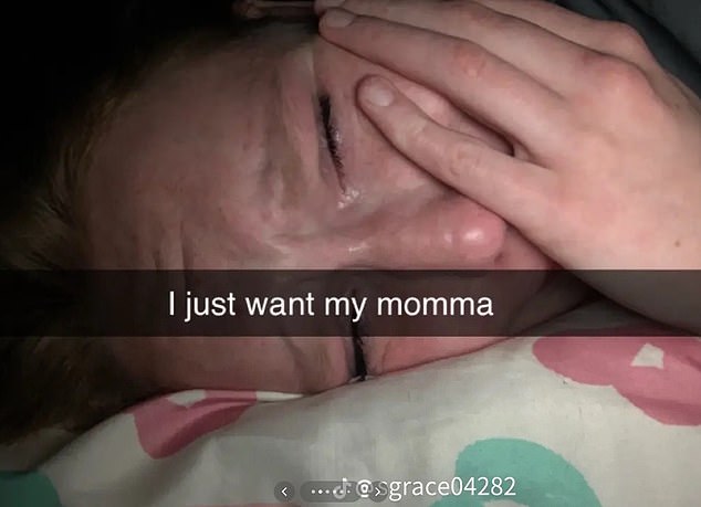 Perhaps most unsettling are the posts containing selfies of Patrick appearing distraught and shedding crocodile tears over her mom's death