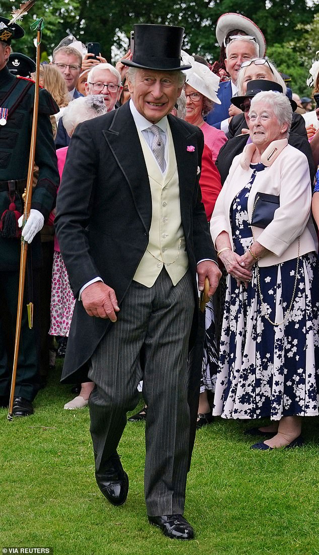 Many of the Sovereign's Garden Party attendees put on bright displays in their summery outfits