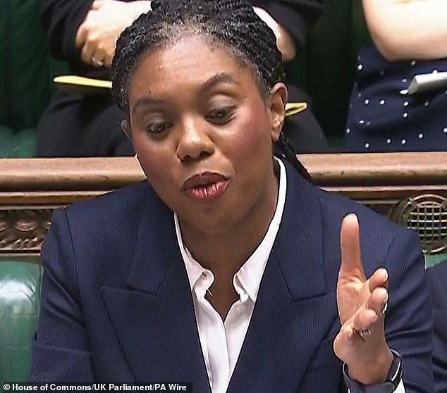 Kemi Badenoch today accuses Keir Starmer of a ¿year of lies and U-turns¿ which have left Britain poorer and less secure