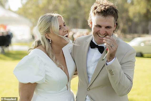 Mr Layton (pictured on his wedding day) was in good health and ran every day before he contracted an infection in Mexico and was placed in an induced coma