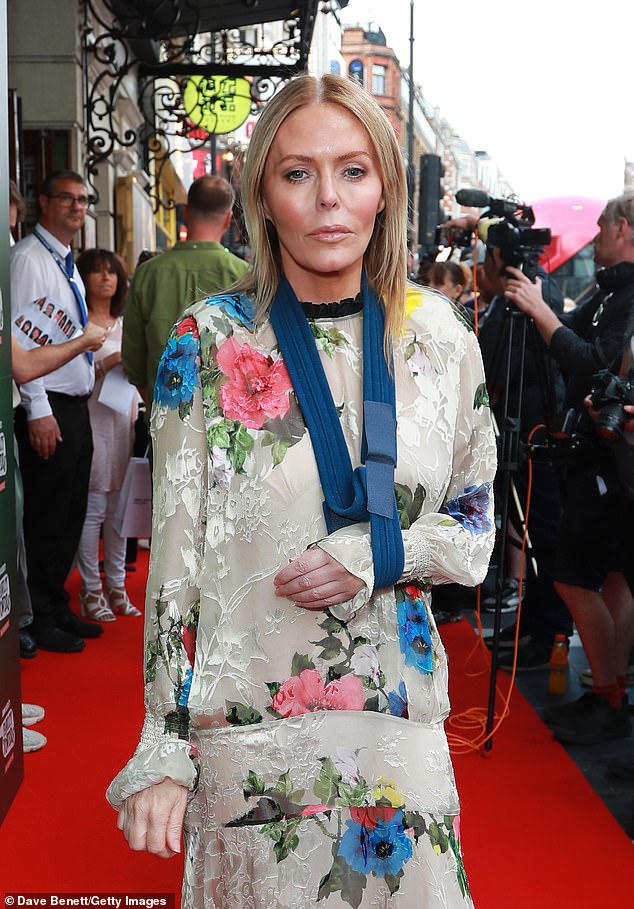 Liam Gallagher 's ex-wife Patsy Kensit revealed she's suffered a shocking accident , in a post shared just hours ahead of Oasis' huge reunion gig on Friday (pictured on Thursday evening)
