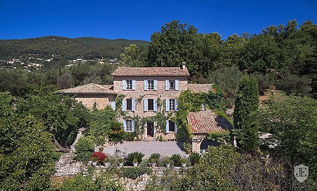 Pictured: The Wonderwall singer's six-bedroom 18th century villa at Grasse on the French Riviera
