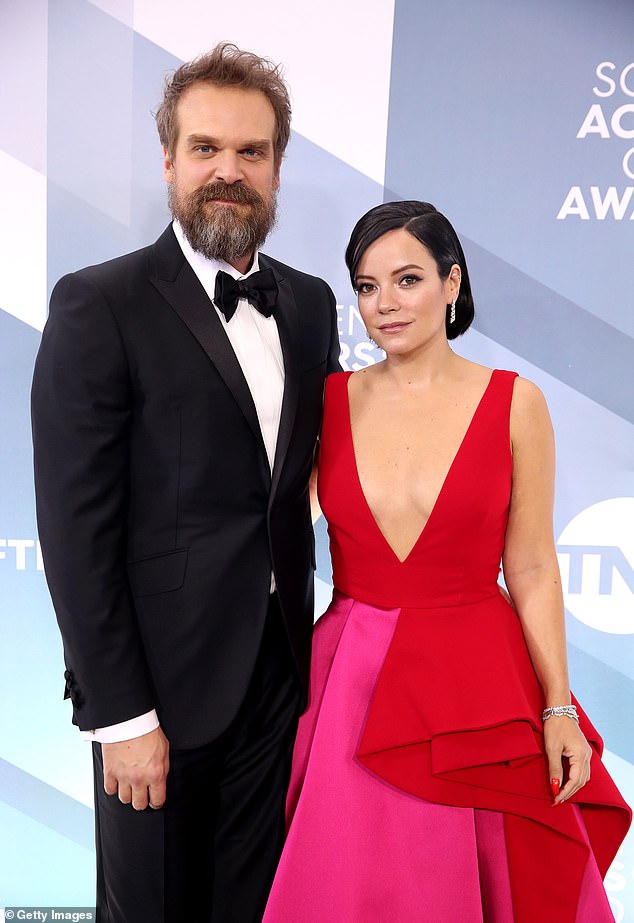 The smile hitmaker has been open about her rocky past relationships and marriages, most recently splitting from Stranger Things actor David Harbour , 50 (pictured 2020)