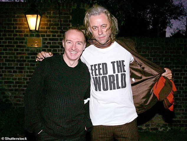 Midge Ure pictured with Bob Geldof in November 2004. They both organised mega concert Live Aid in 1985