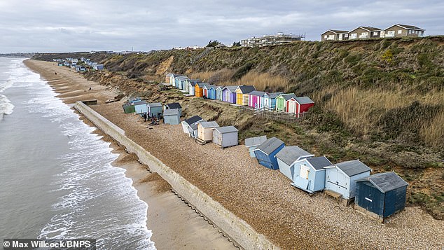 The 43 wooden cabins huts at Hordle Cliff, Milford-on-Sea, Hampshire, were 'abandoned' to the elements by the local council after officials decided against shoring up sea defences