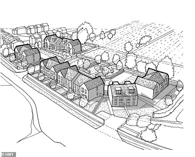 Sketches show the plans to build homes on land where its feared there are still dead bodies buried