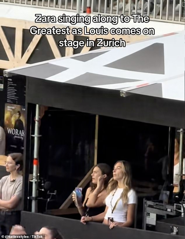 The post comes after last week Zara showed her support for Louis as she was spotted at his concert in Zurich