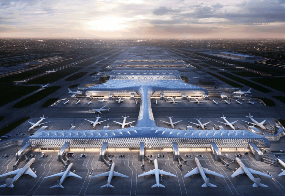 Illustration of Heathrow Airport expansion proposal.