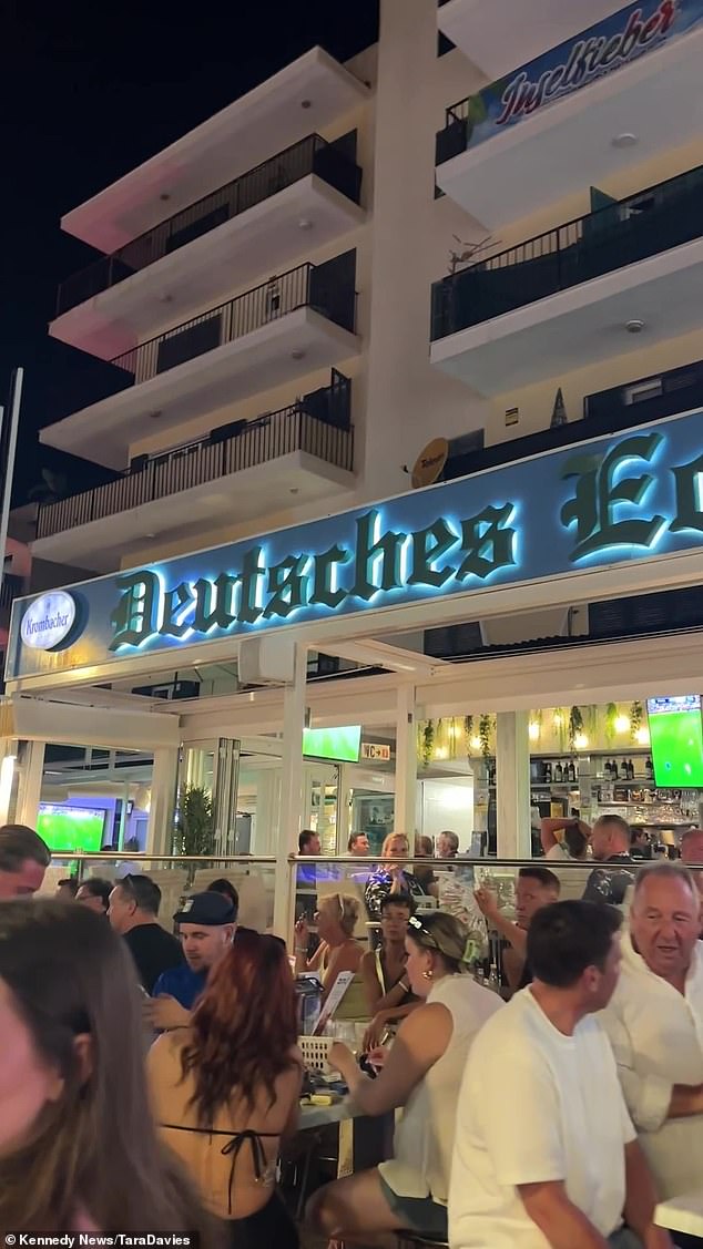 She says pubs were selling German beers and she did not get to try any Spanish ones