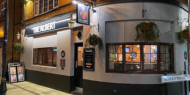 A man in his 20s has died and two men have been arrested after a car ploughed into the Albert Bow pub (pictured) in the early hours of this morning