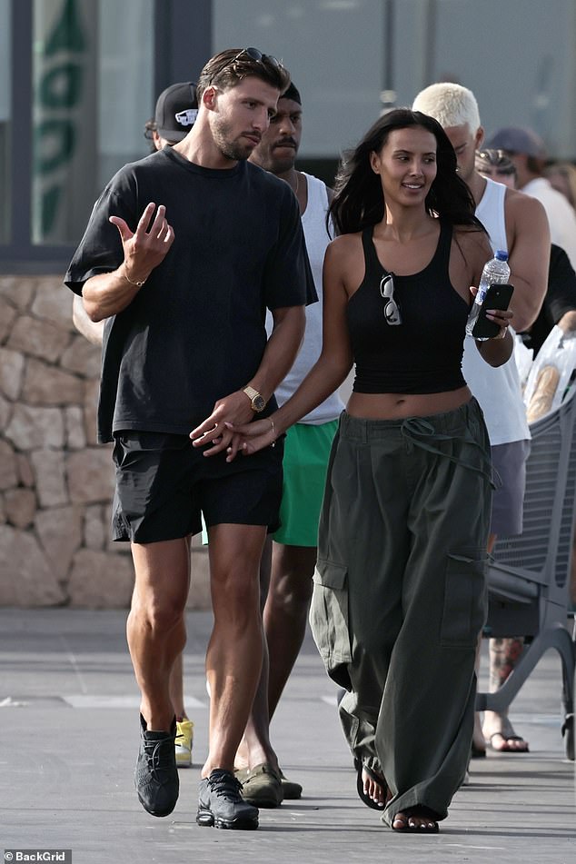 Maya Jama and Ruben Dias are said to be taking the next step in their relationship as things are getting serious between the couple (they are pictured earlier this month)