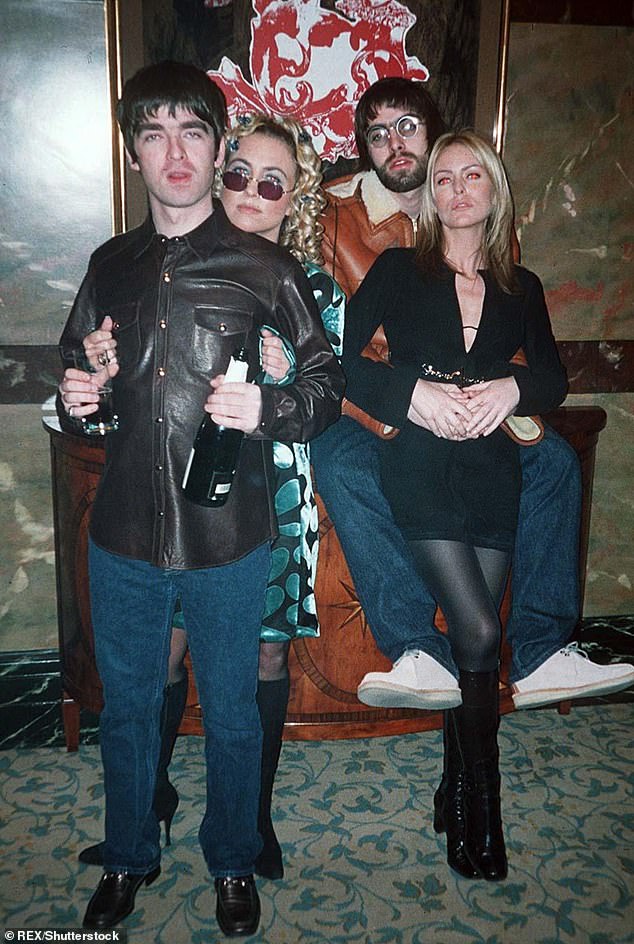 Her gallery of photographs ahead of Oasis' reunion also featured a shot of her and Noel posing with Liam and his ex-wife Patsy Kensit