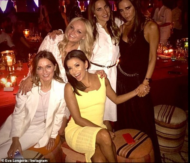 In 2015, the Spice Girls had a mini reunion in Morocco when they jetted there to celebrate David Beckham 's 40th birthday (Geri, Emma, Mel C and Victoria pictured with Eva Longoria)
