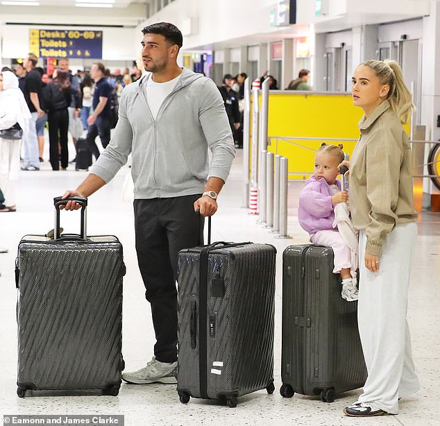 Molly-Mae Hague looked glum as she prepared for her latest overseas break on Thursday, after claiming her summer has been 'no fun' - despite spending much of it on holiday