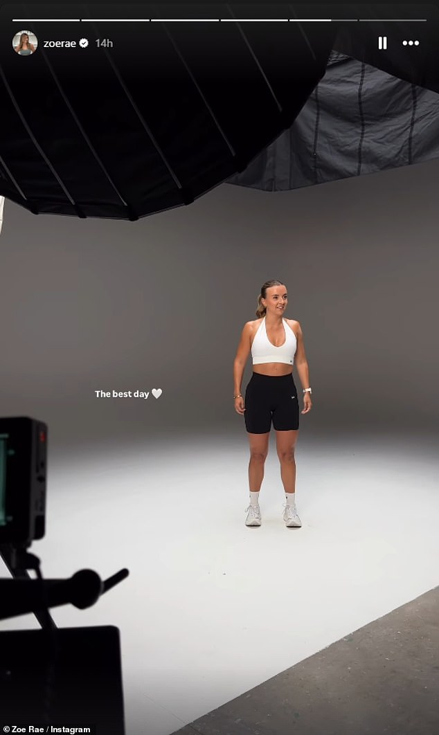 Next up was an exciting photoshoot for the influencer as she shared behind the scenes pics and video of the campaign shoot with bodybuilding supplement brand Myprotein