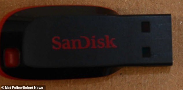 Mr Phillips is alleged to have published the information about Mr Shapps onto a USB stick (pictured) which was then supplied to police posing as covert Russian agents