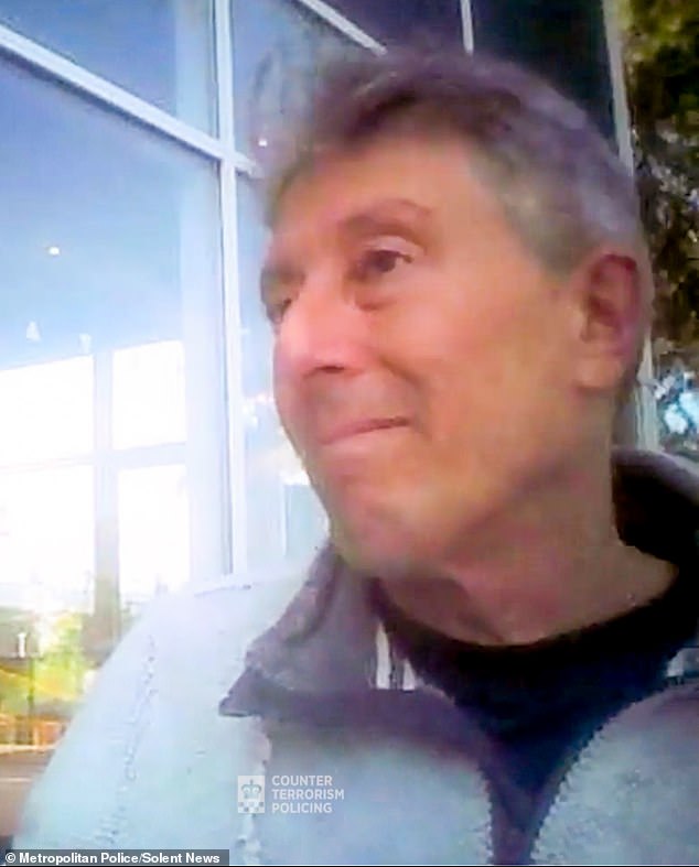 Alleged Russian spy Howard Phillips is seen in May 2024 video footage allegedly revealing he possesses personal information about then-defence secretary Grant Shapps