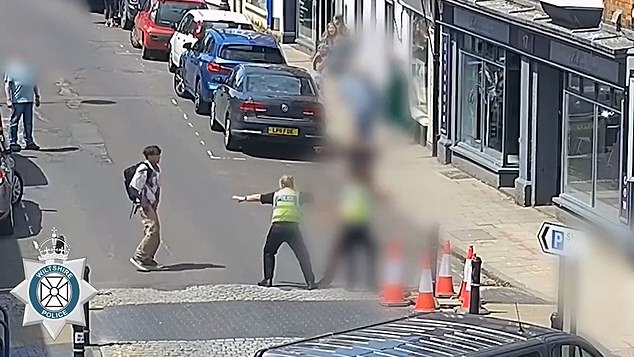 PC Nicola Crabbe spotted the knifeman trying to approach the victim