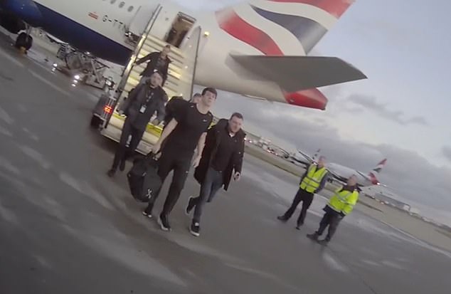 Police have today released video footage showing officers waiting on the tarmac as Thomas Dures, 22, landed back on British soil in January