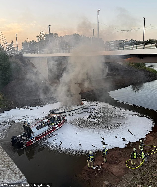 During the terrifying incident, 41 emergency personnel responded to the scene as well as a special fireboat