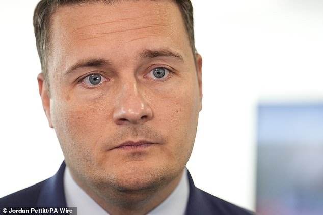 Health Secretary Wes Streeting, pictured on Friday as 50,000 doctors walked out over demands for a 29 per cent pay rise