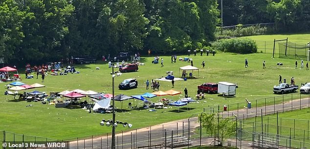 Four people were injured in a shooting at a class reunion picnic outside the Tyner Community Center in Chattanooga, Tennessee