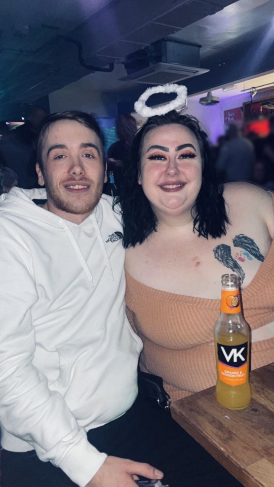 PIC FROM KENNEDY NEWS AND MEDIA (PICTURED: MATTHEW WILKINSON, 25, WITH PAIGE VICKERS, 25, BEFORE GASTRIC SLEEVE SURGERY) A size 28 junk food addict who scoffed TWO McDonald's breakfasts a day says even her family doesn't recognise her after losing a whopping 14 stone - thanks to a £3,000 gastric sleeve. Paige Vickers, who tipped the scales at 23st, said she was mercilessly mocked at school and dubbed a 'whale' by cruel bullies for being 'on the bigger side'. Caught in a vicious cycle of bingeing and dieting, the 25-year-old piled on the pounds from scoffing takeaways, crisps and chocolates. DISCLAIMER: While Kennedy News and Media uses its best endeavours to establish the copyright and authenticity of all pictures supplied, it accepts no liability for any damage, loss or legal action caused by the use of images supplied and the publication of images is solely at your discretion. SEE KENNEDY NEWS COPY - 0161 697 4266