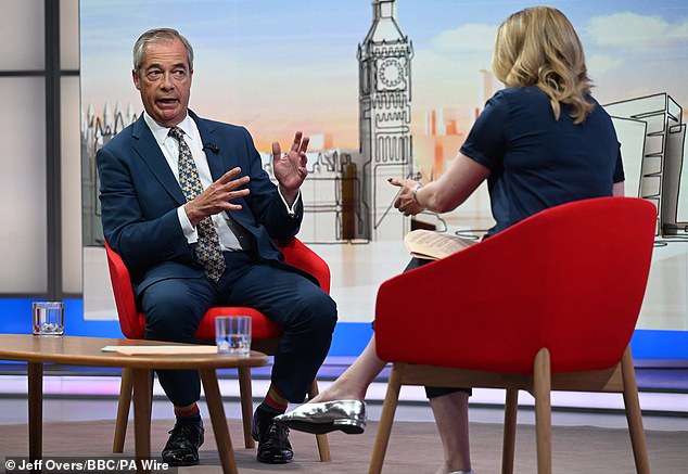 Nigel Farage argues it out with Laura Kuenssberg on her Sunday BBC politics show