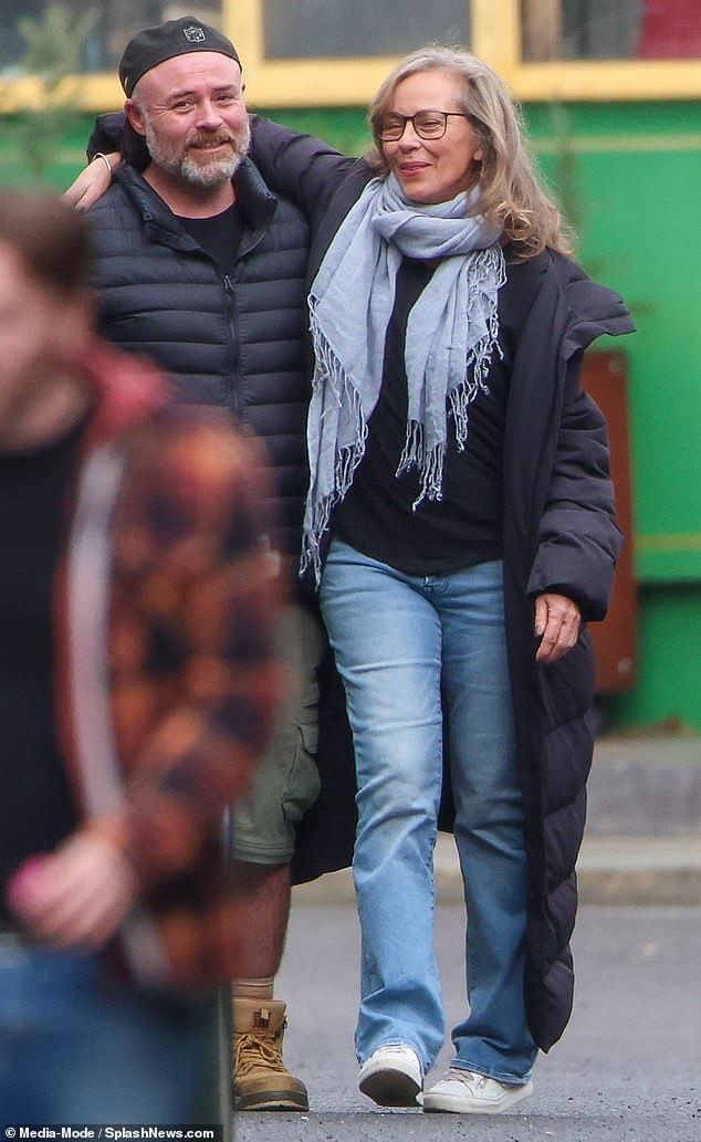 As four decades of Neighbours came to an end on Friday veteran stars Annie Jones (pictured) and Stefan Dennis supported for their fellow cast at an emotional final day on set